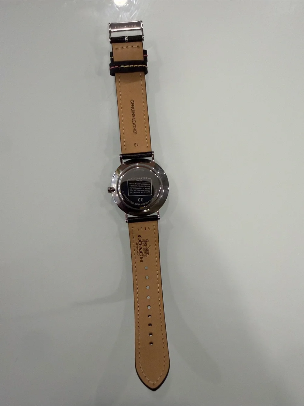 Coach Black Leather Strap Watch Hands need battery